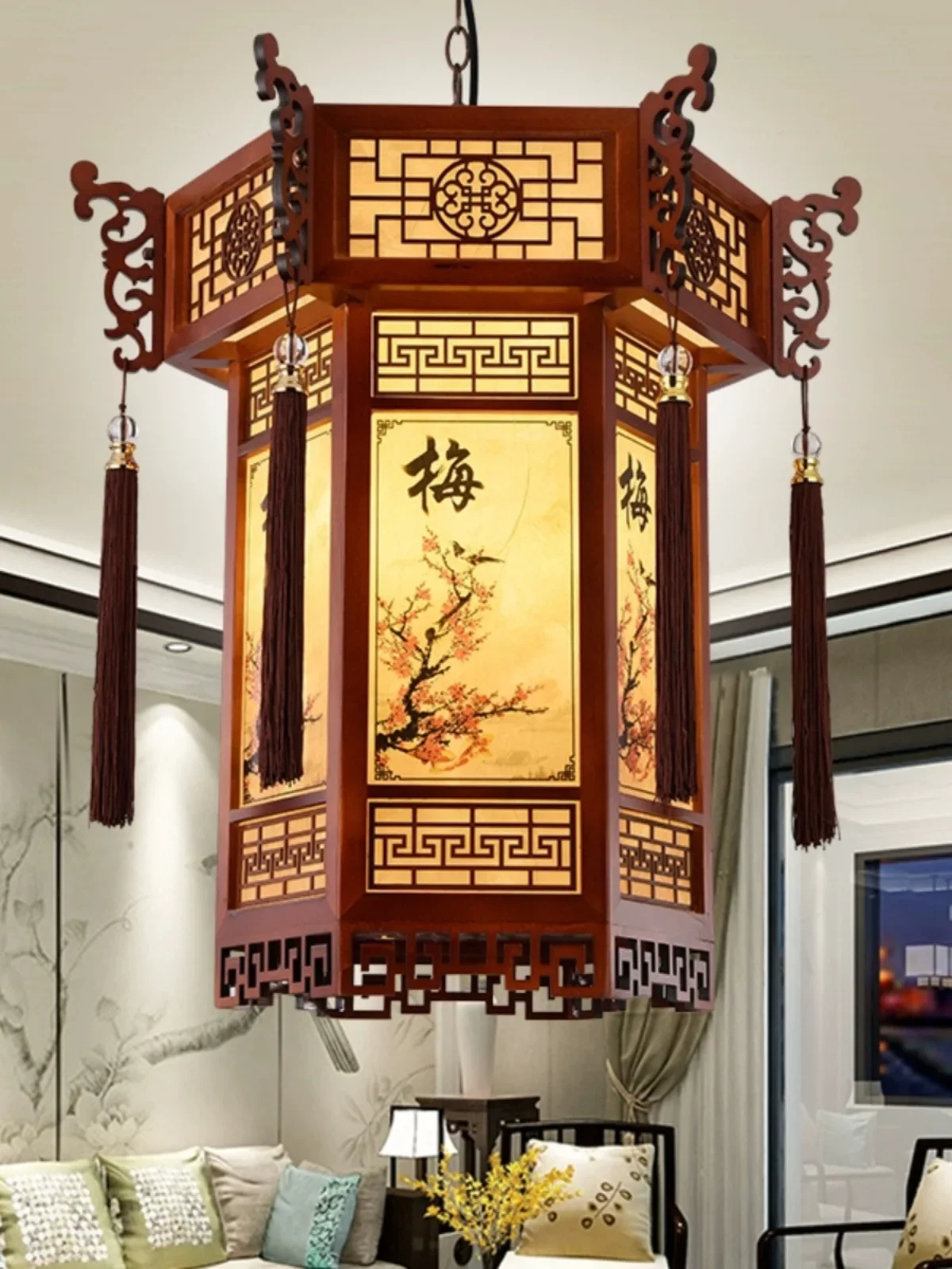 Chinese solid wood antique palace lantern temple court corridor pavilion palace lantern antique hall ancient architecture Chines