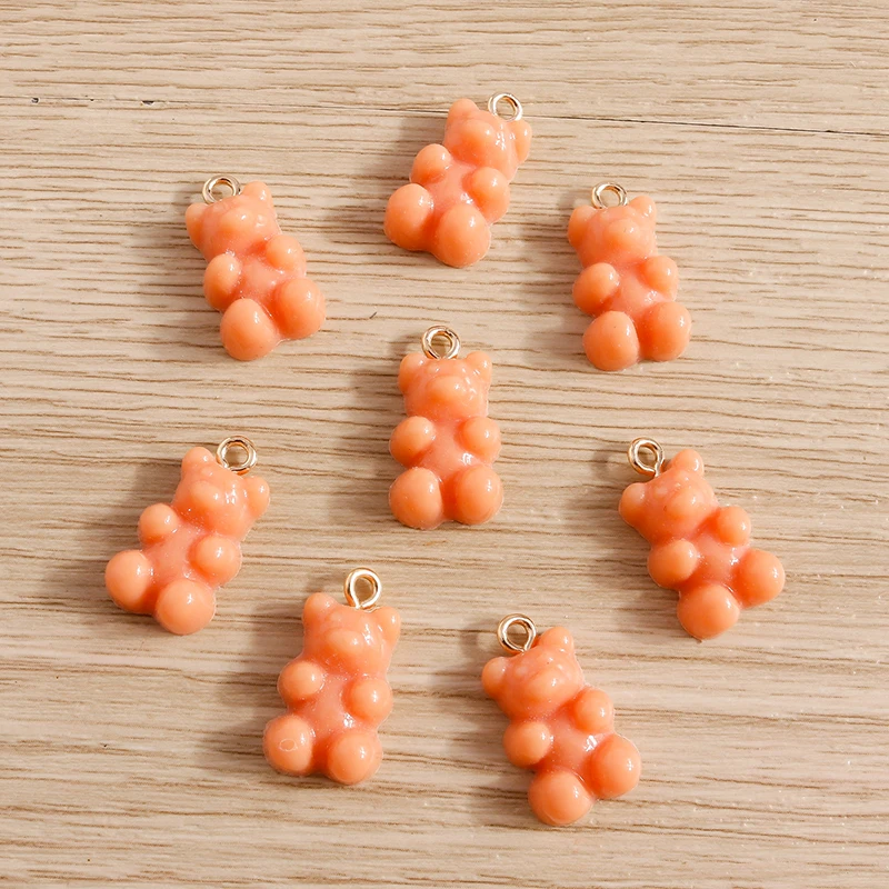 Tusember 30 Stück, 9 Farben, einfarbige Gummibärchen-Anhänger aus Harz für Schmuck, zum Selbermachen, für Ohrhänger, Armbänder, Halsketten, Anhänger und Accessoires. – Detail 7