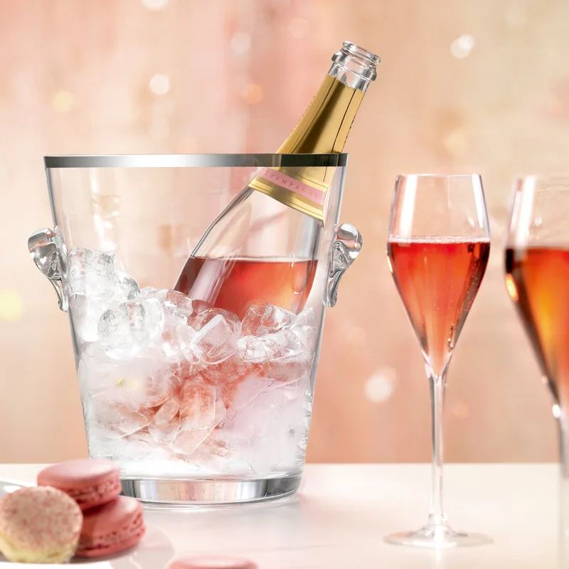 Imported binaural champagne ice bucket glass ice bucket, party cooling ice bucket large