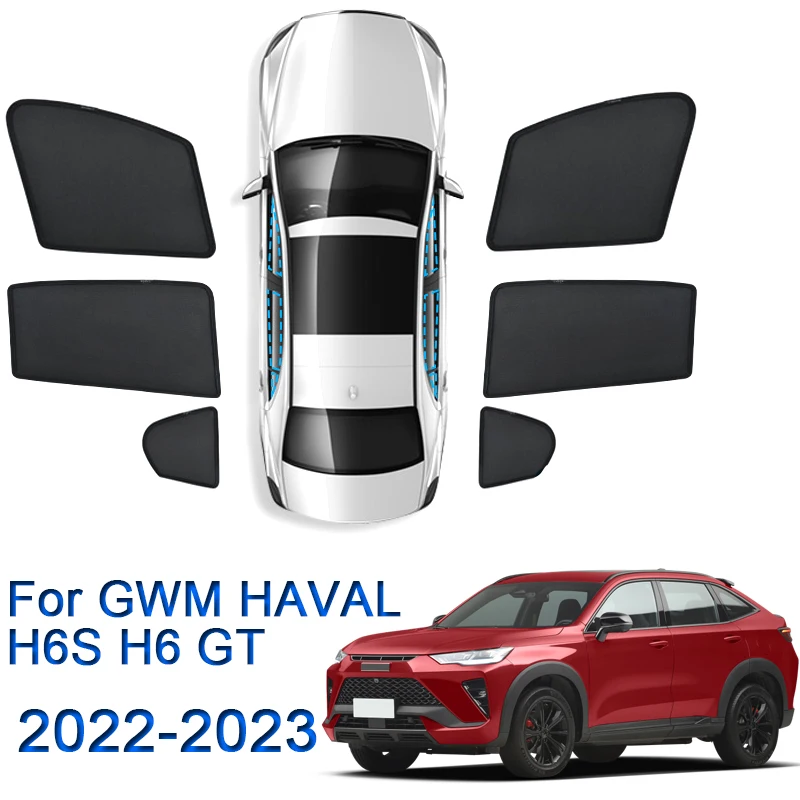 

Fit For GWM HAVAL H6S H6 GT 2022 2023 Car Side Window Sunshades Magnetic Adsorption Curtain Privacy Car Sun Shade UV Reflection