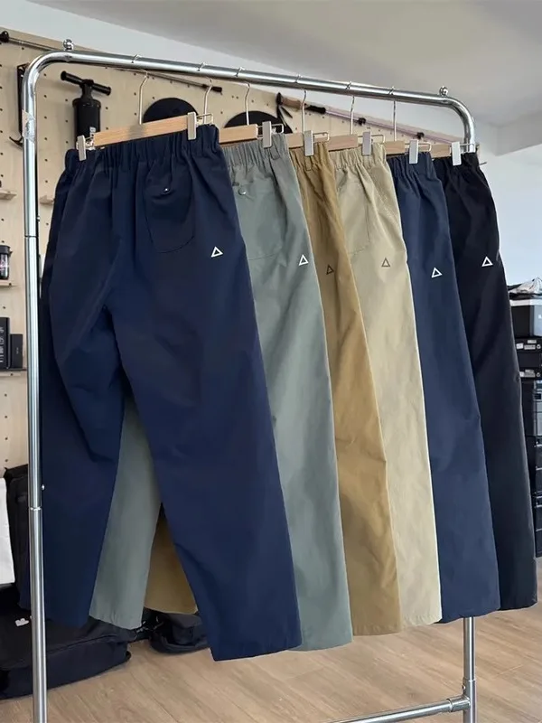 

Мужские повседневные брюки из быстросохнущего нейлона для активного отдыха, летние, свободного кроя, прямые штанины, с эластичным поясом, молодежные, тонкие, модель Sle