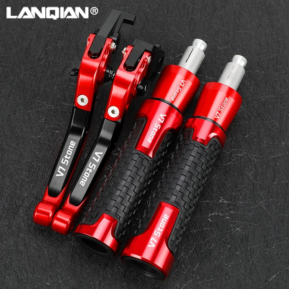 

For MOTO GUZZI V7 Stone 2021 2022 2023 Motorcycle Foldable Brake Clutch Levers 7/8'' 22mm Handlebar Handle Grips Ends