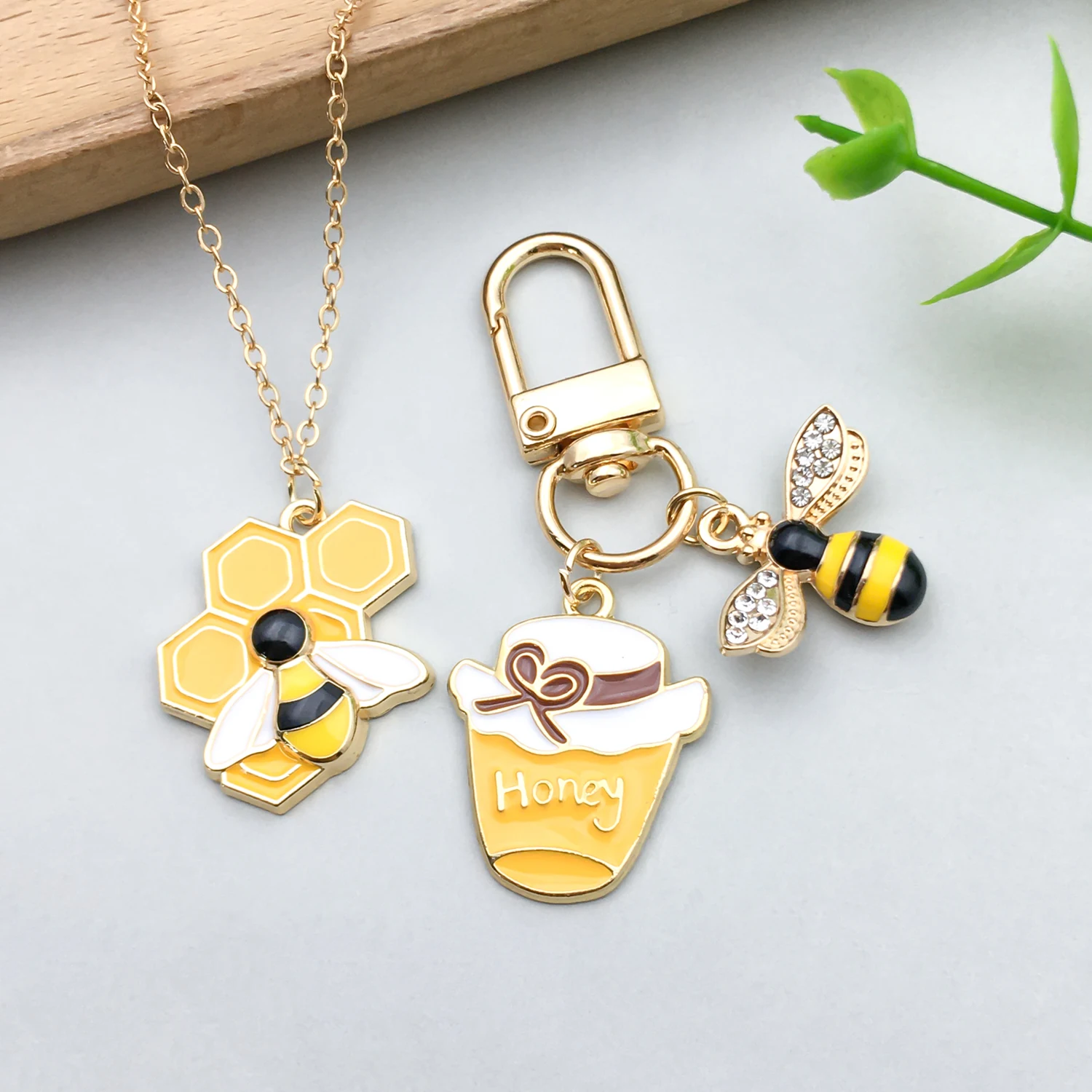  10/20 قطعة سلسلة النحل لطيف دلايات المعلقات منزل النحل العسل جرة سبائك الزنك المعلقات ل اليدوية DIY بها بنفسك مجوهرات اكسسوارات #5