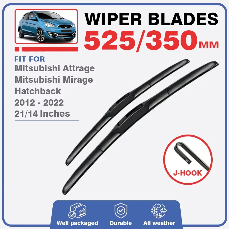 For Mitsubishi Mirage Hatchback 2012 - 2022 A00 LA A10 Front Rear Wiper Blades Windscreen Windshield 21