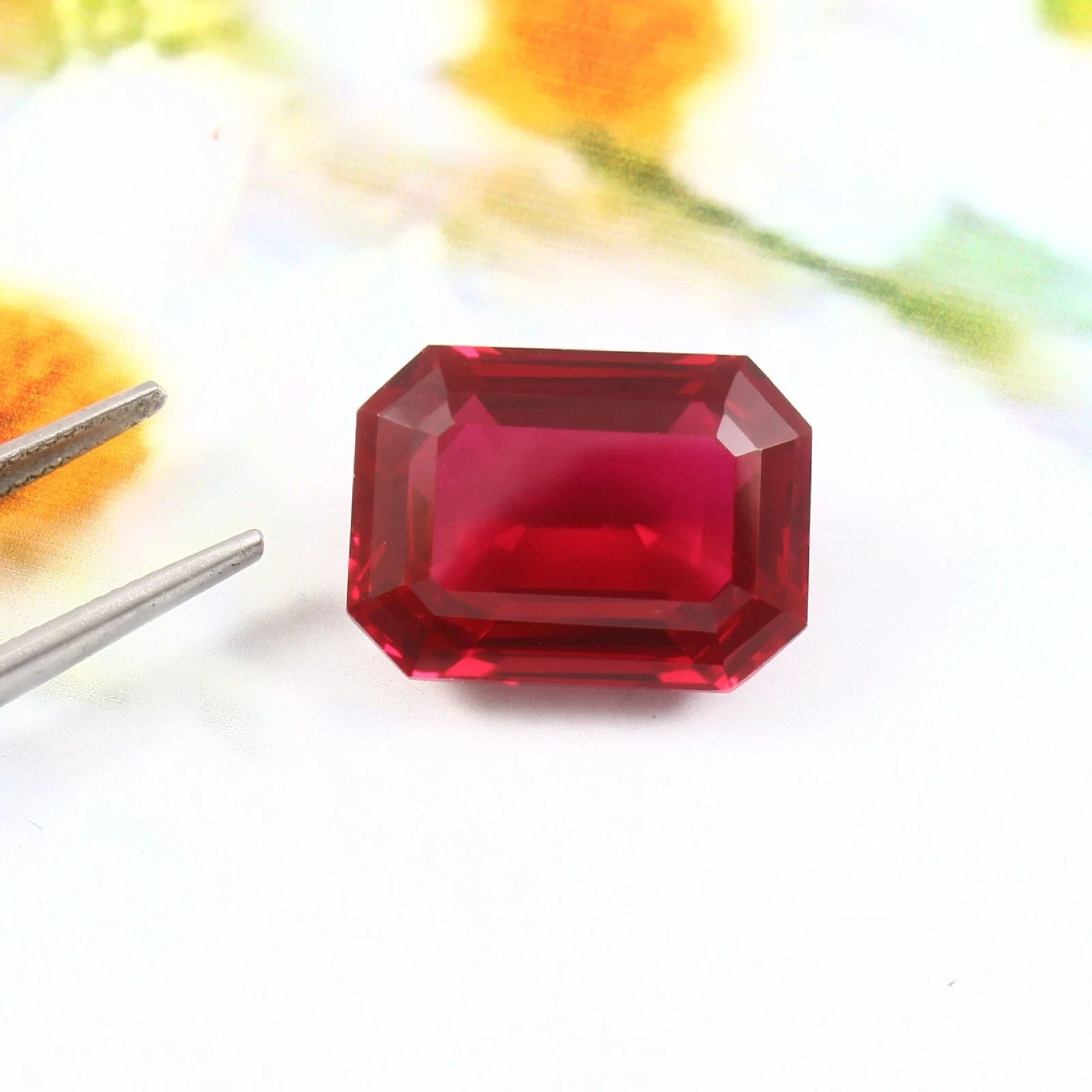 Lab Grown Pigeon Blood Red Ruby Loose Gemstone Emerald Cut 3x5~13x18mm For fine Jewelry Ring Charms Main Stone