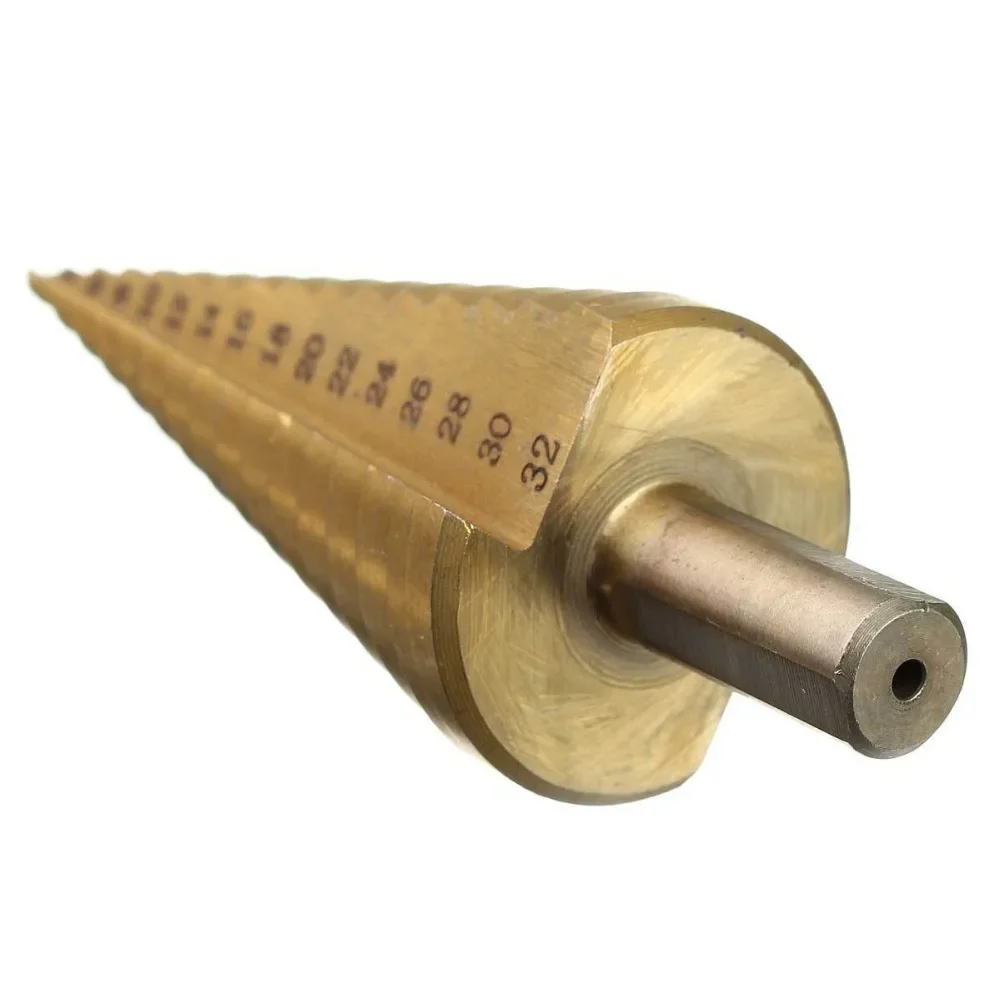 Punta per trapano a gradino HSS s 4-12mm 4-20mm 4-32mm codolo esagonale rivestito in titanio per Kit di strumenti per punte da trapano a cono in metallo per la lavorazione del legno