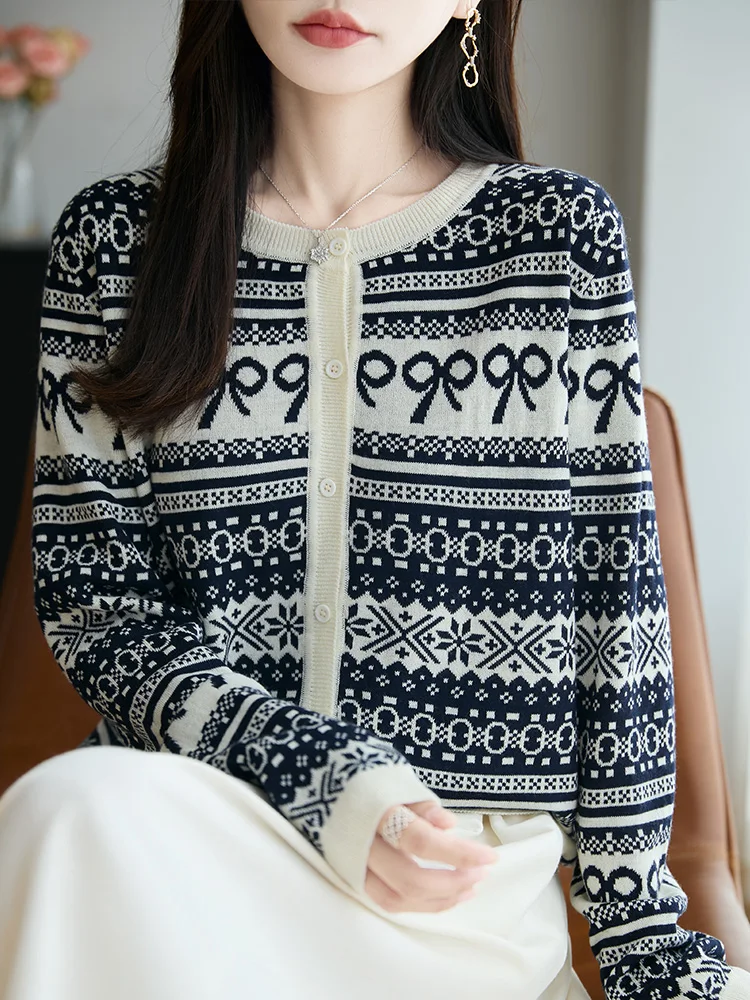 

Retro Knitted Open Cardigan Women's Loose Long Sve Top Color Blo Faionable Korean Sle Casual Comfortable Soft Sweater