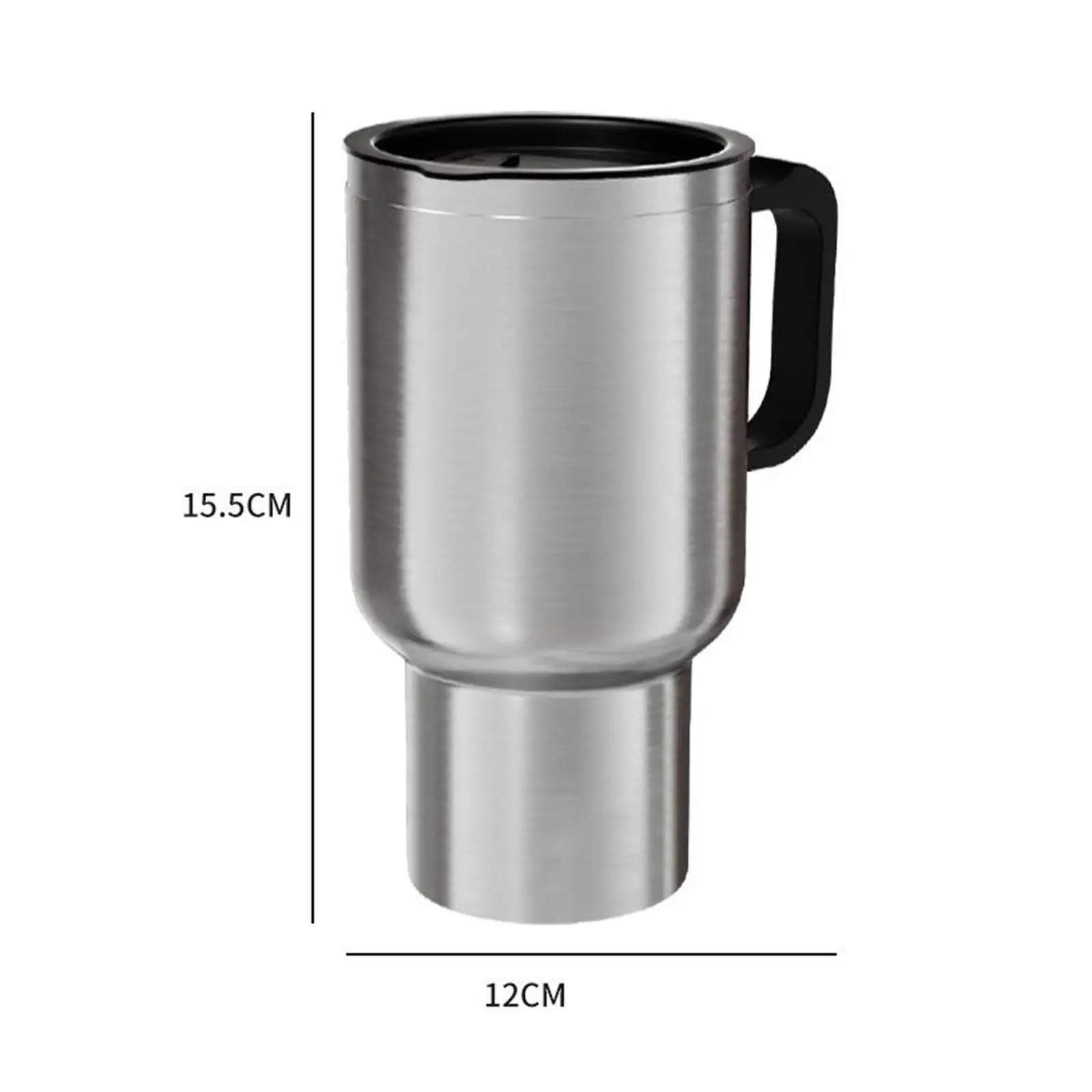 

Car Electric Heating Mug Cup Travel Kettle 12V 0.48L Water Bottle Stainless Steel for Water Tea Coffee Milk Multipurpose