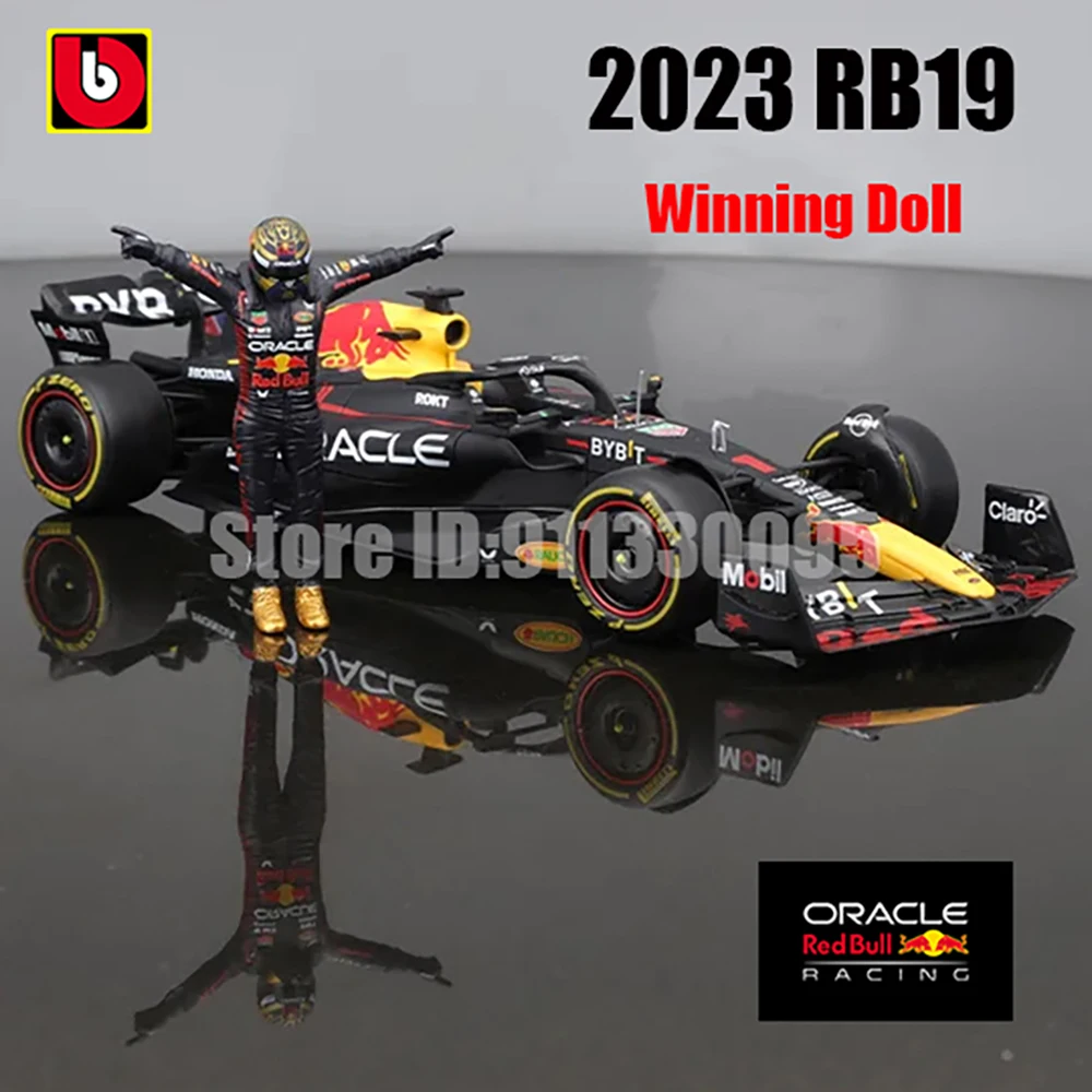 Bburago 1:24 2023 F1 Mercedes-AMG W14+Winning Doll 44# Hamilton  63# Russell Paint Formula One Alloy Super Toy Car Model