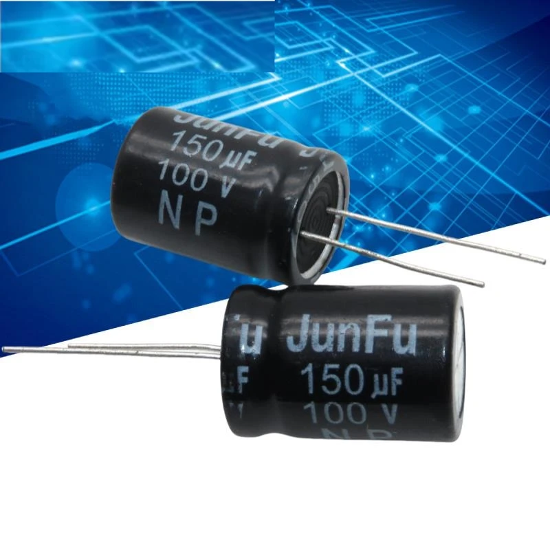 5PCS vertical NP non-polar aluminum electrolytic capacitor 100V 150uf 18X25mm