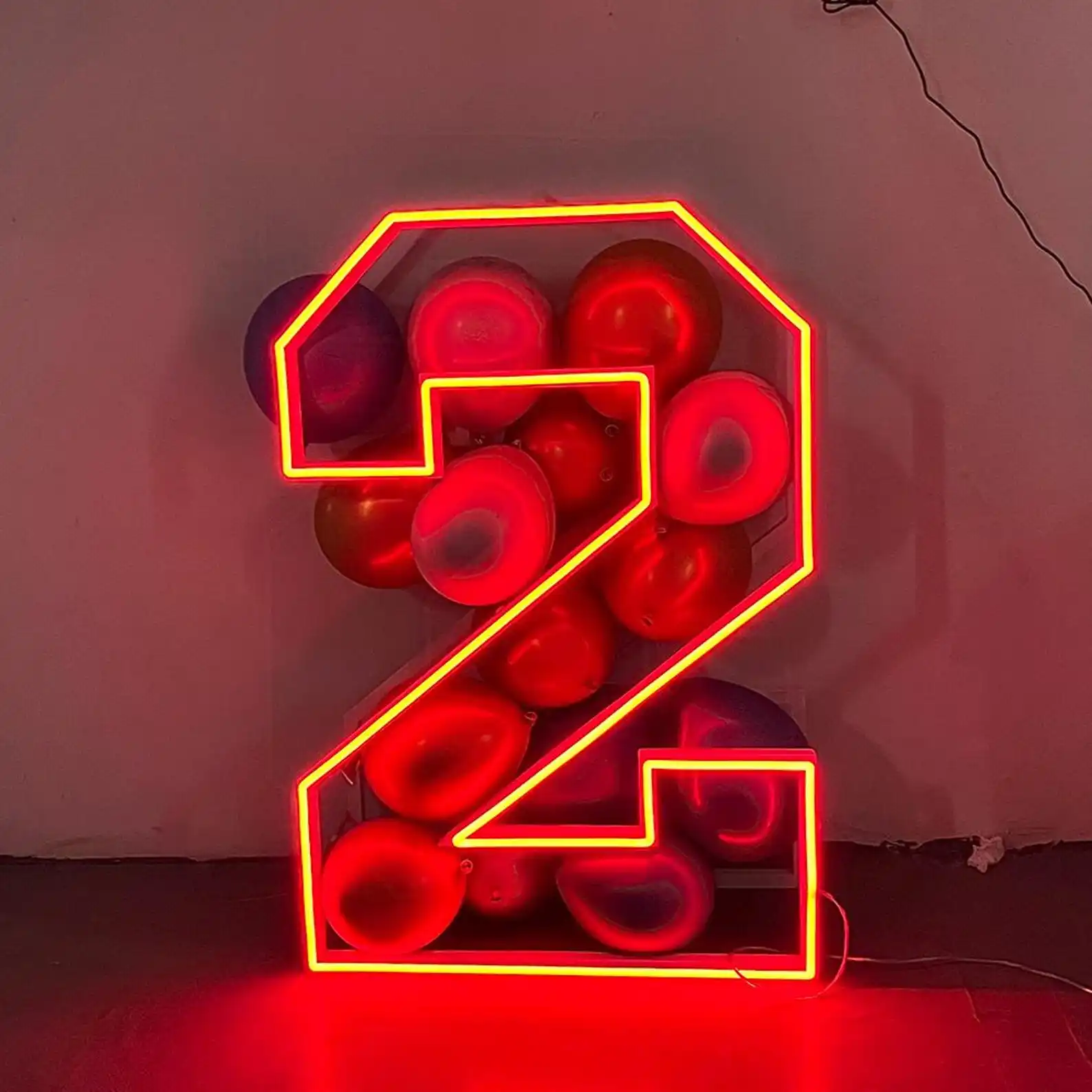 Customizable Holiday Party 3D RGB frame neon number Letters Light Up 0-9 stand light for birthday For wedding party event decora
