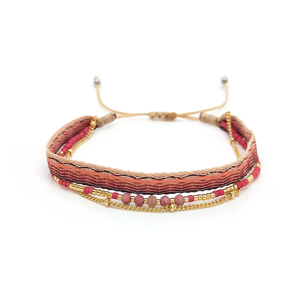 KKBEAD Damen Boho Mehrschichtiges Stoffarmband Geschenk Kolumbien Schmuck Stoff Pulseras Femme Freundschaftsschmuck – Detail 6