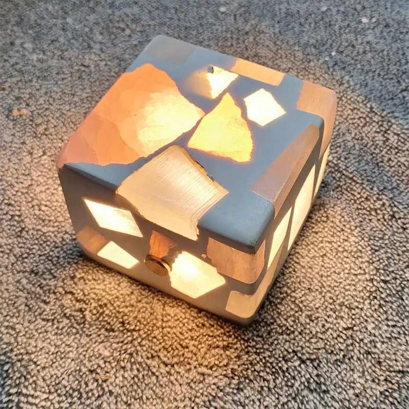 Creative charging touch broken light sugar ore small night light adjustable bedroom table light dreamy atmosphere bedside lamp