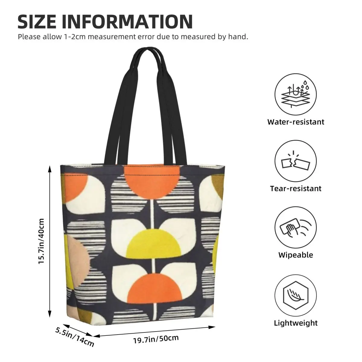 Kawaii Print Orla Kiely Colorful Flowers Tote Shopping Bags Recycling Canvas Shopper Shoulder Scandinavian Pattern Handbag