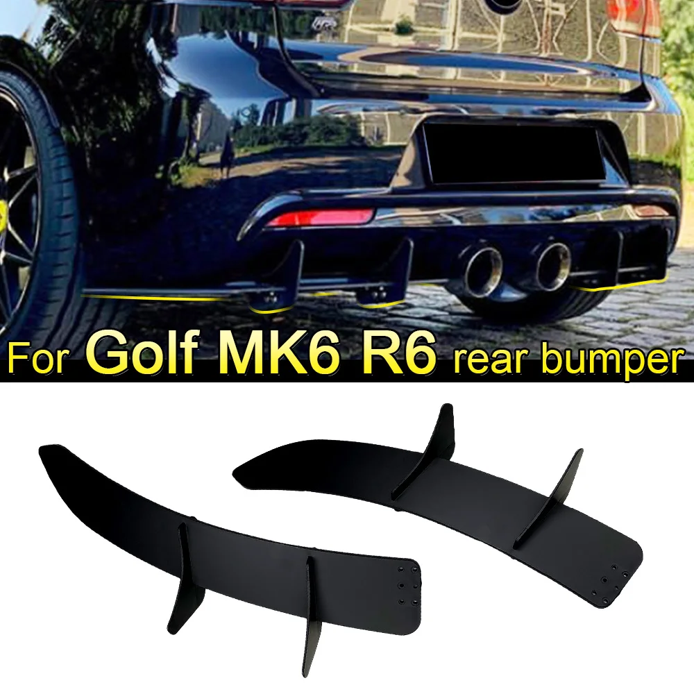 

For VW Golf 6 MK6 6R 2009-2012 Rear Bumper Lip Diffuser Spoiler Protector Matt Black Car Accessories