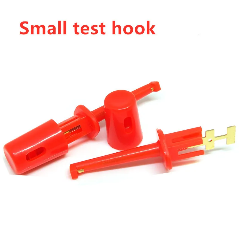 10Pcs Large / Small Test Hook Clip Test Probe for Electronic Testing IC Grabber Round Crocodile Clip Hook Test Clip Color Mix