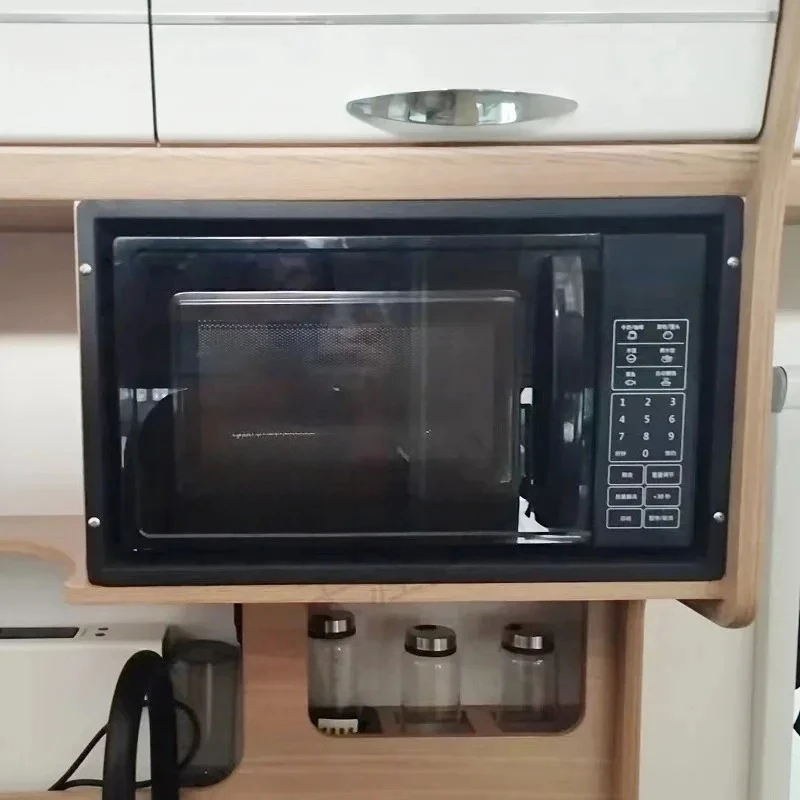 Microwave oven fixing frame, aluminum alloy fixing frame, recreational vehicle, ship vehicle, household appliance fixing device