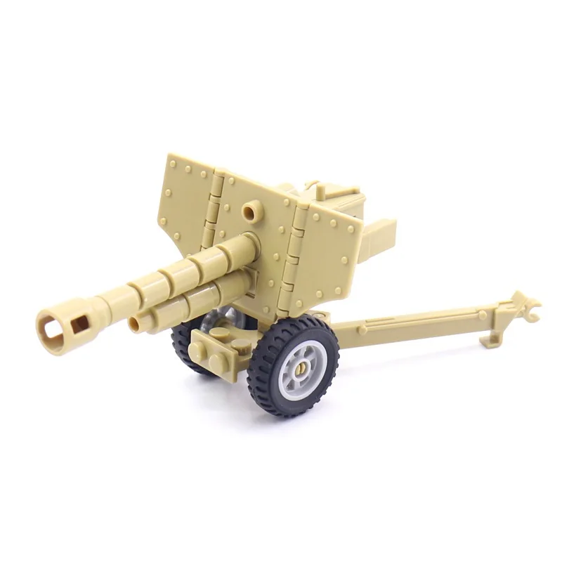 MOC WW2 Military Series Gun-Howitzer Army Accessories Soldier Militarys Model Building Blocks Bricks Educational Assembly Toy