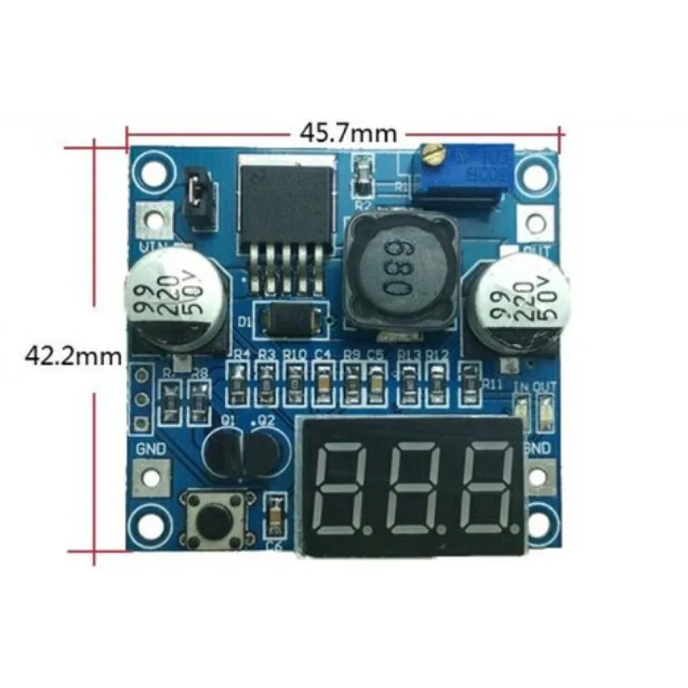 DC-DC Converter Buck Power Supply Module Digital Voltmeter Display DC4.1-37V to DC1.2V-37V Step-down 3A Max Power Supply Board