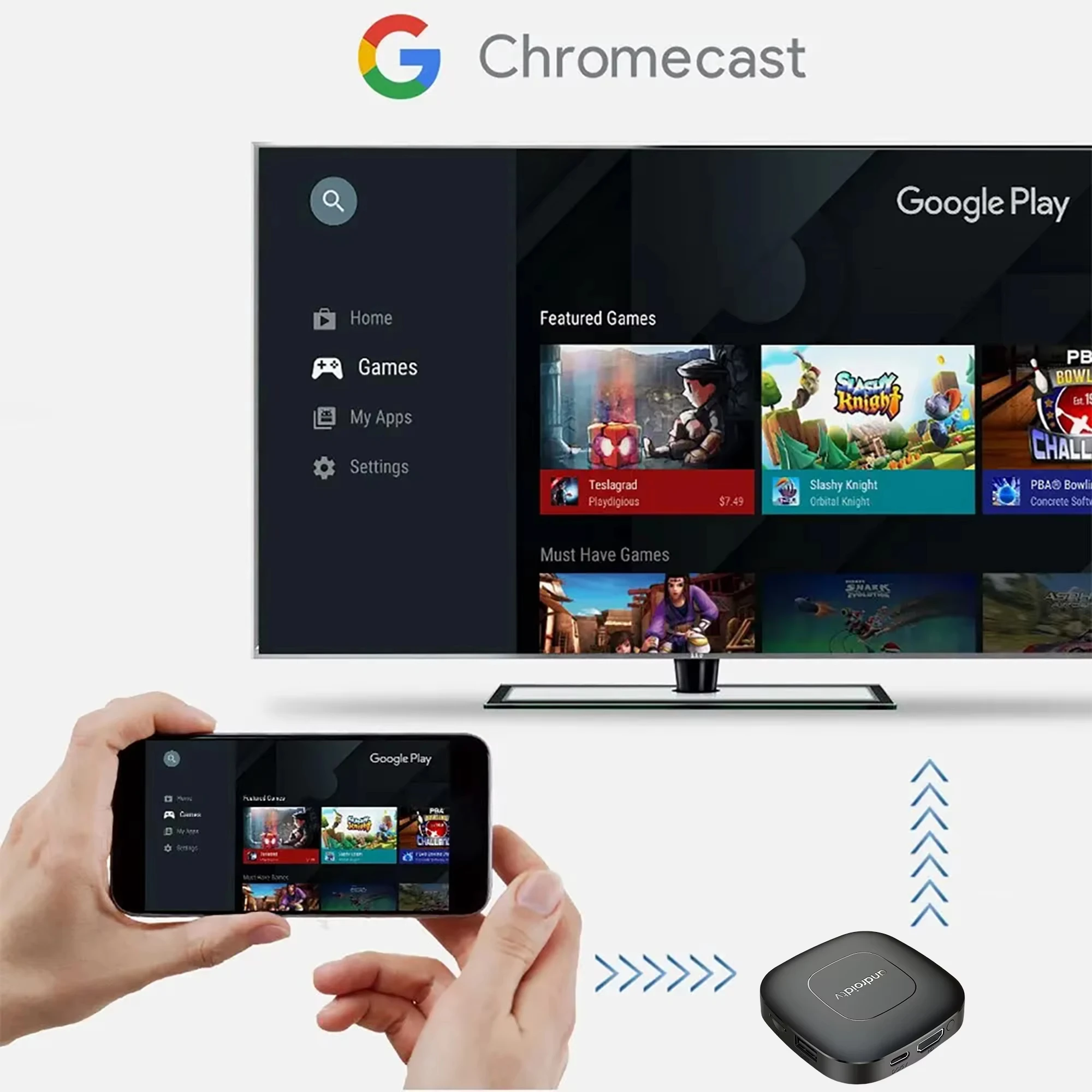 Caixa de TV Smart Home Theater Android16 AllwinnerH313 com Google Assistant, Netflix Streaming, Media Player BT, 2G16G, Wifi 2.4G5G Mortal T1