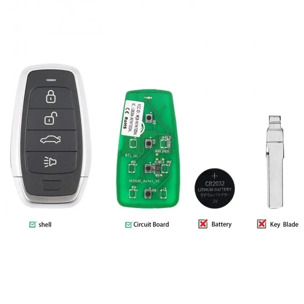 AUTEL MaxiIM IKEY Standard Style AT004CL Universal Smart Key 4 Buttons Autel Remote For MaxiIM KM100