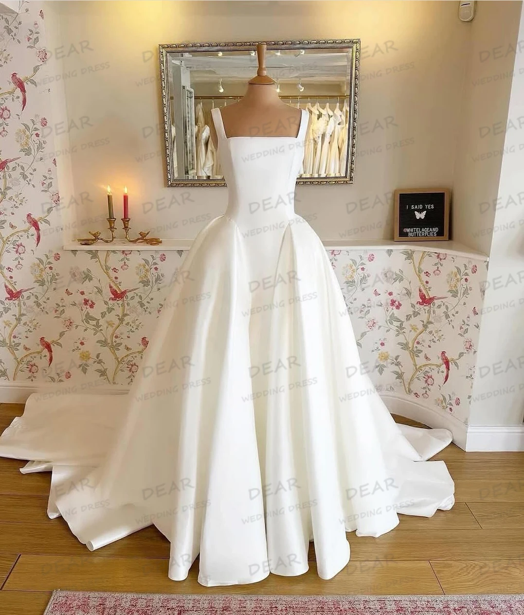 シンプルなサテンのウェディングドレス A ライン女性のボートネックノースリーブ花嫁ドレス背中の開いたフリル Vestidos De Novia カスタマイズ 2026