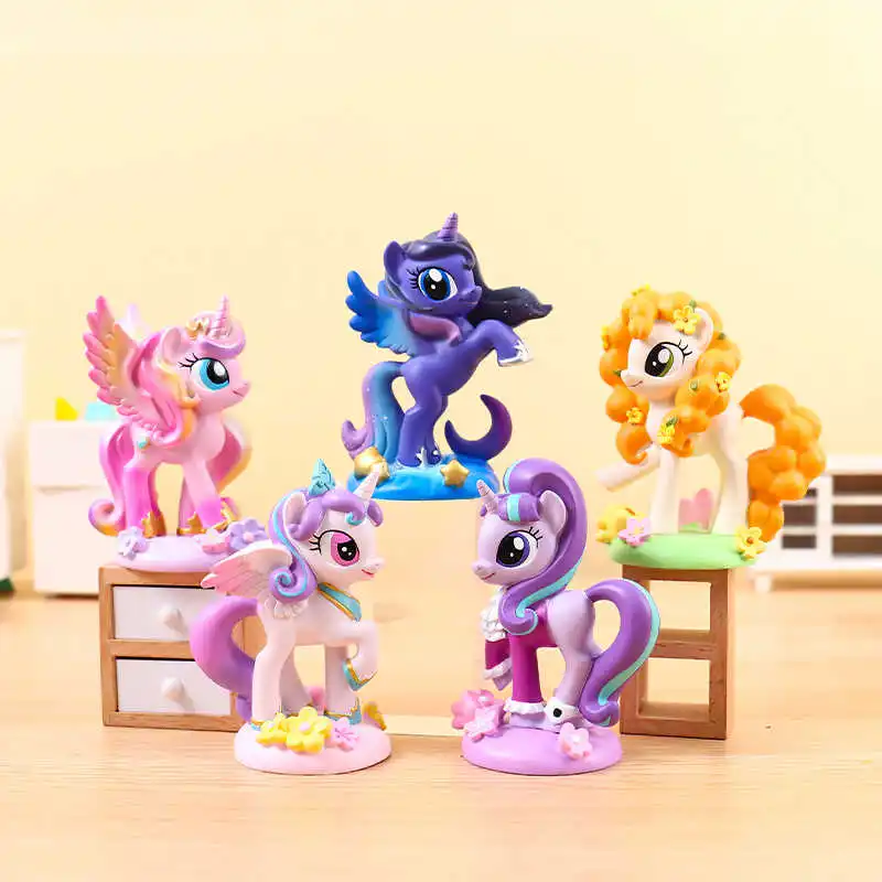 6pcs Anime 2024 New My Little Pony Friendship Is Magic 2nd Anime Characters Children's Toy Decoration Gift