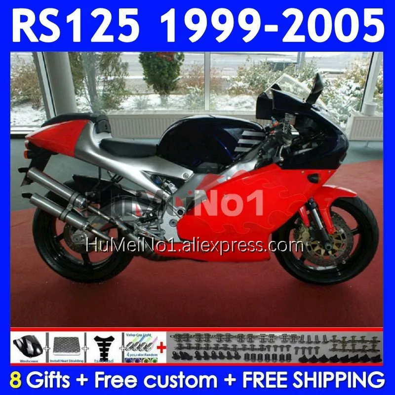 RS125R For Aprilia RS 125 R RR Red black RS4 RS-125 311No.24 RS125 99 00 01 02 03 04 05 1999 2000 2001 2002 2003 2005 Fairing