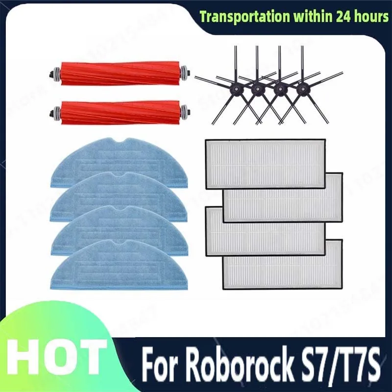 

For Roborock S7 S70 S75 S7Max S7Max Spare Parts Main Roll Brush Mop Rag Hepa Filter Side Brush Vacuum Cleaner Accessories