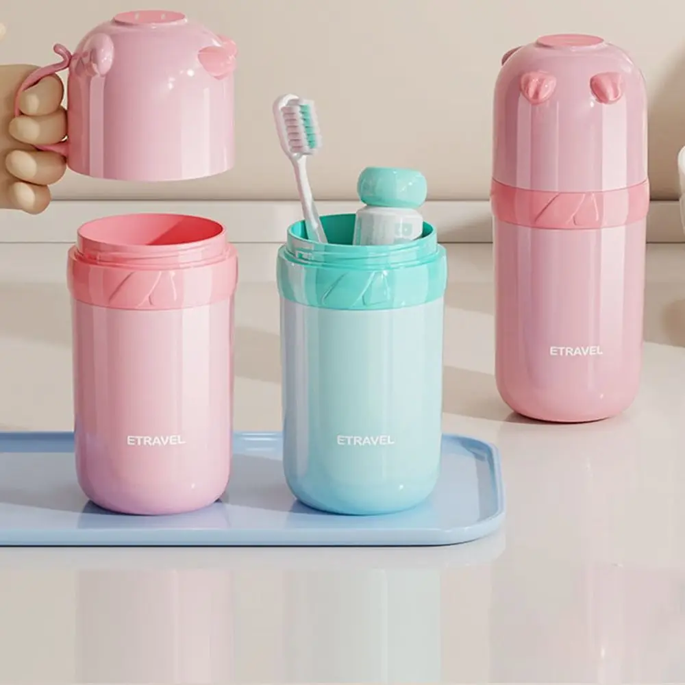 

Creative Sealed Travel Mouthwash Cup Detachable Dustproof Toothbrush Box with Handle Plastic Toothbrush Organizer Box Children