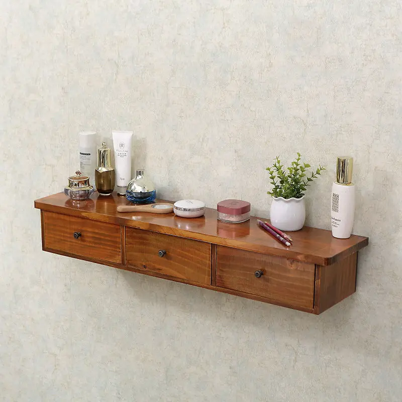 

‌ Винтажная настенная полка | Деревянное настенное хранилище в деревенском стиле | Водонепроницаемая угловая полка для ванной комнаты | Органайзер для макияжа