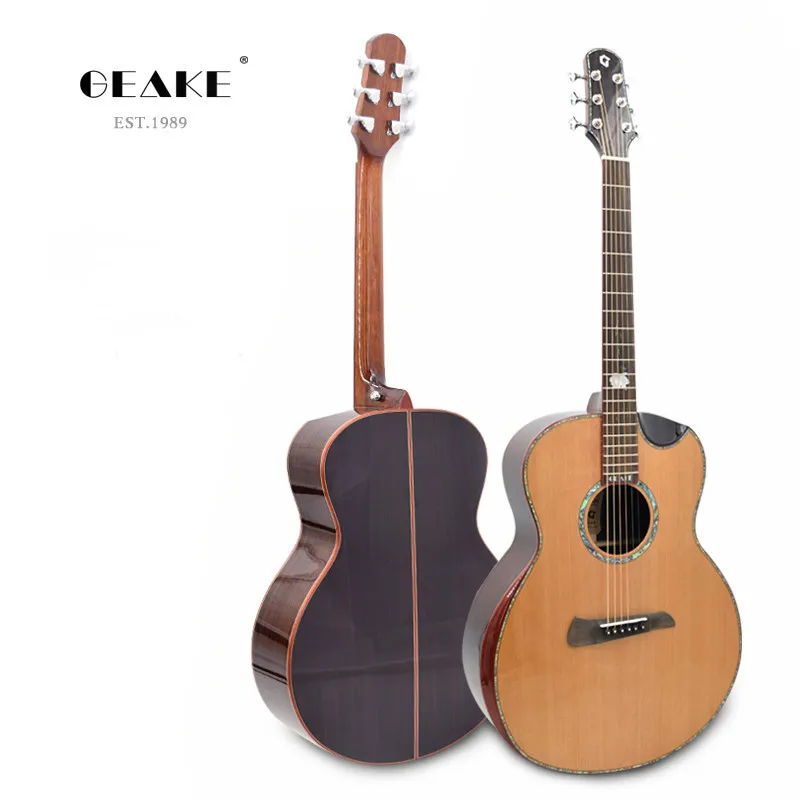 S-600C handmade solid cedar rosewood acoustic guitar