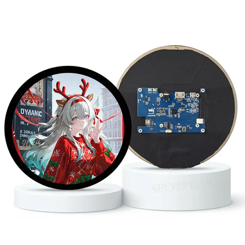 7-inch Round LCD Capacitive Touch HDMI Display for Mini PC, Raspberry Pi