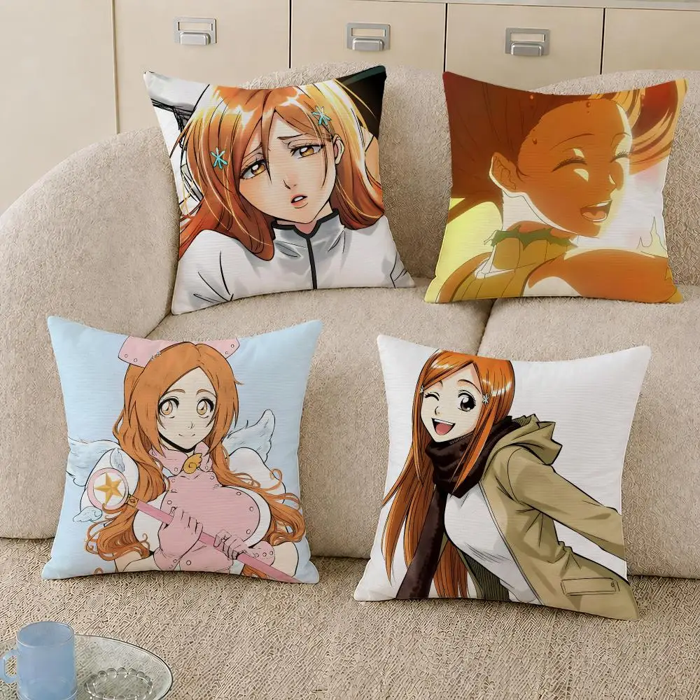 Anime Orihime Inoue Bleach Cushion Cover Decorative Pillowcase Soft Short Plush Cozy Durable Sofa Home Decor Items Gift