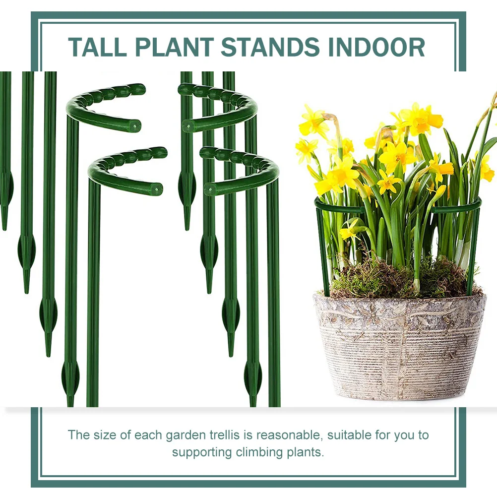 

15pcs Plant Support Stakes Green Garden Trellis For Climbing Plants Tomatoes Cages Indoor Outdoor Vegetables Flowers Peas Roses
