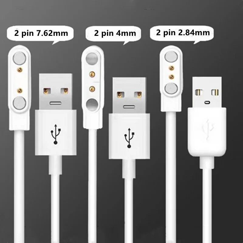 1 Đồng Hồ Thông Minh Sạc Từ Tính, dây Cáp Sạc USB 2 Pin 4Mm 4 Chân Cắm 7.62Mm Củ Sạc USB Dành Cho Đồng Hồ Thông Minh