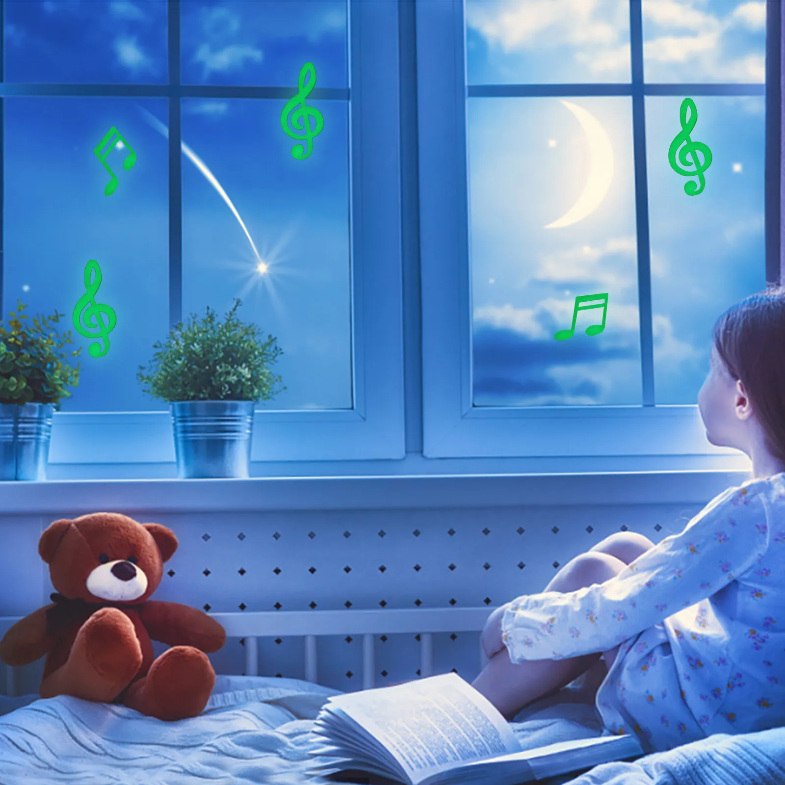 

1Set Glowing Music Note Wall Decals Luminous Night Light Creative Decorative Decals for Kindergarten Kids Room Bedroom Home Wall