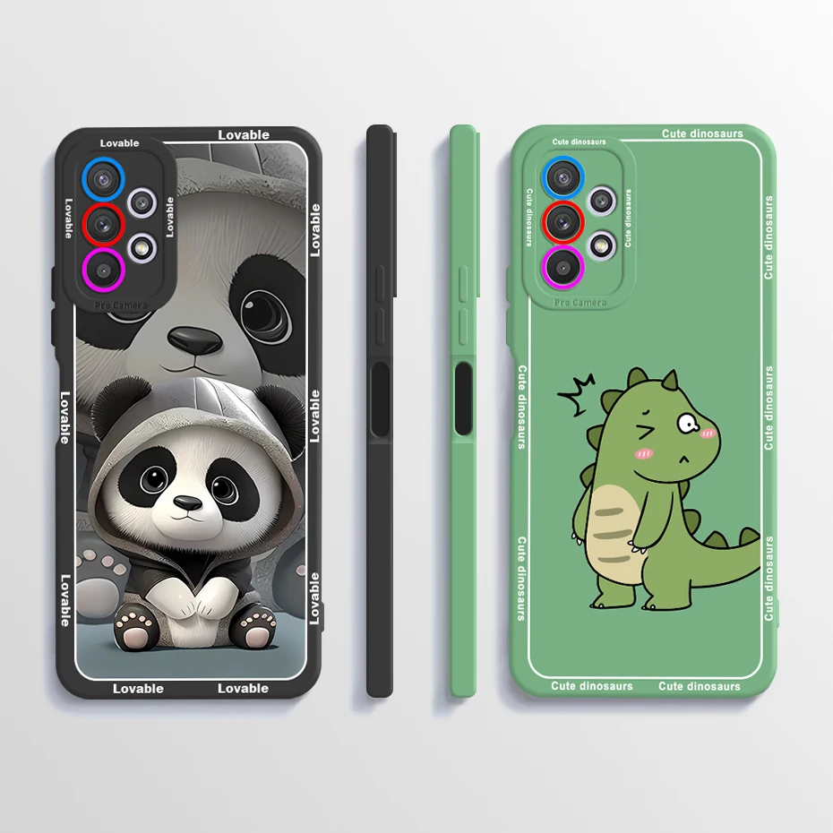 Soft Case For Samsung Galaxy A32 4G A 32 5G Phone Cover Cute Panda Liquid Silicone Fundas TPU Coque For Samsung A32 Bumper Cases