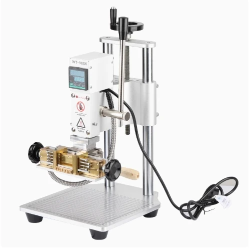 Customizable Pattern Aluminum Foil Hot Stamping Machine for Leather Wood Wallet Luggage Tag Embossing 220V Motor