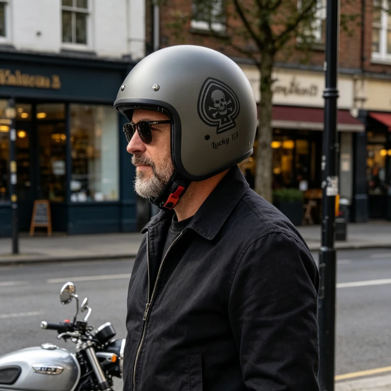 2026 Trendy Men Motorcycle Helmet DOT Approved 3/4 Open Face Jet Helmet All Season Highway Commuter Casual Scooter Helmet Ideal