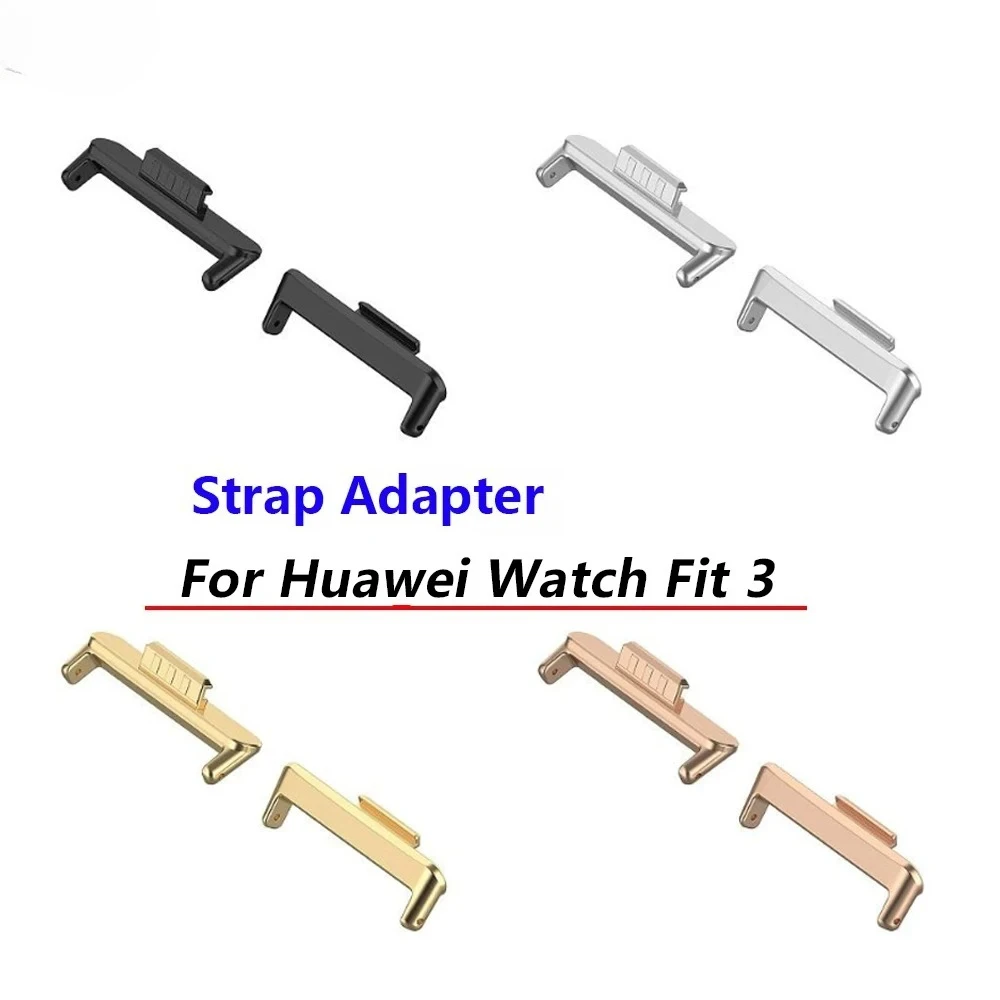 1 par adaptador para huawei relógio ajuste 3 pulseira de metal conector pulseira 20mm adaptador aço inoxidável huawei relógio fit3