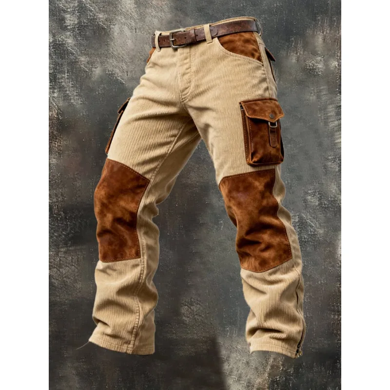 2026 New Large Pocket Loose Overalls Men's Outdoor Sports Jogging Tactical Pants Elastic Waist Pure Cotton Casual Work Pants view 2