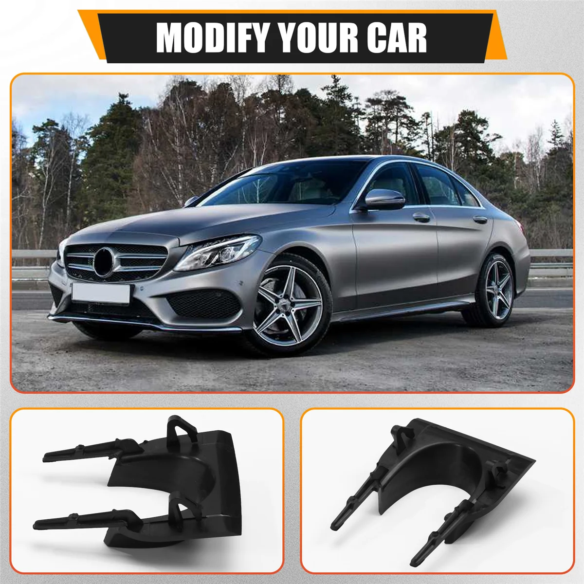 مشبك غطاء مرآة الرؤية الخلفية الداخلية لسيارة Mercedes 14-21 LHD باللون الأسود
