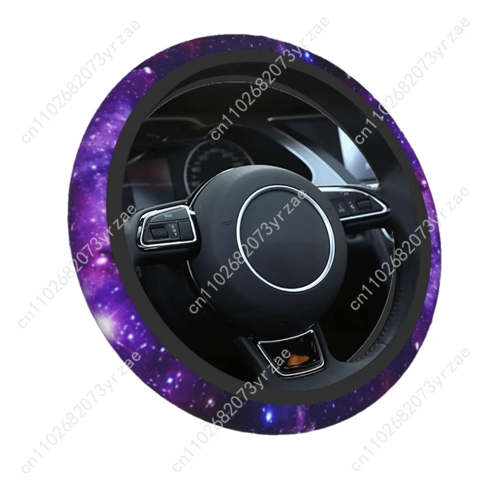 

Purple Galaxy Car Steering Wheels Cover Universal Type Environmental Friendly Comfortablenon-slip Breathable Steering Wheel Wrap
