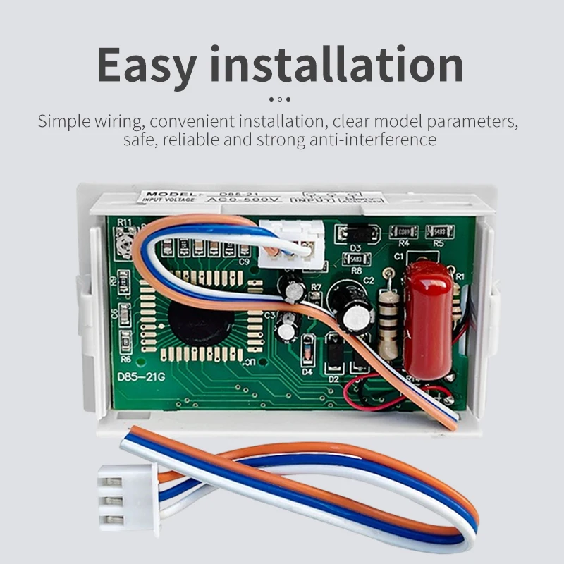 D85-21 Regulator Digital Voltmeter AC 0-500V LCD Digital Display Head 3-Wire Readout Clear High Precision