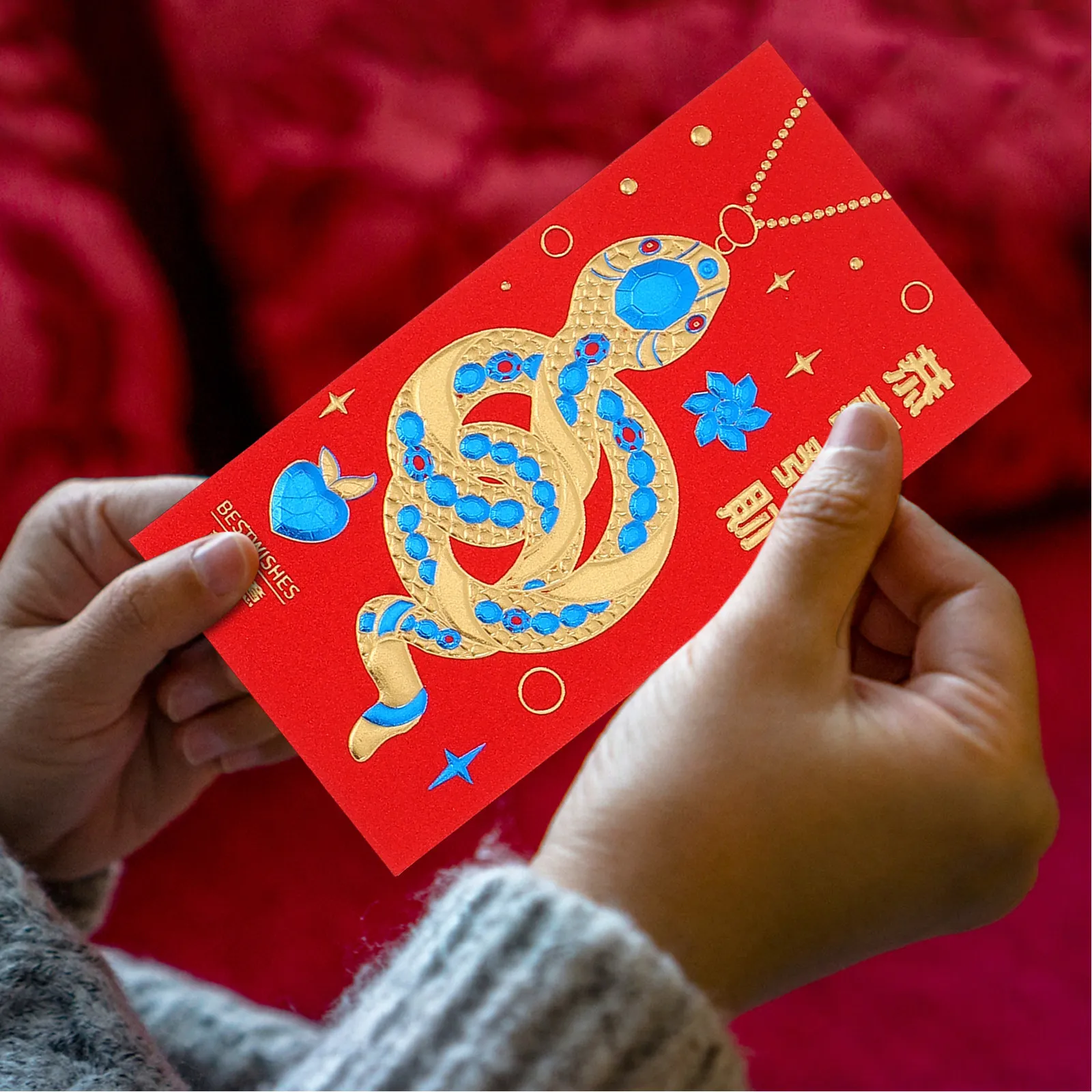 

30Pcs Red Envelope Gold Stamp Chinese New Year Money Envelopes Year of The Snake Lucky Hong Bao Wedding Birthday Cash Packet