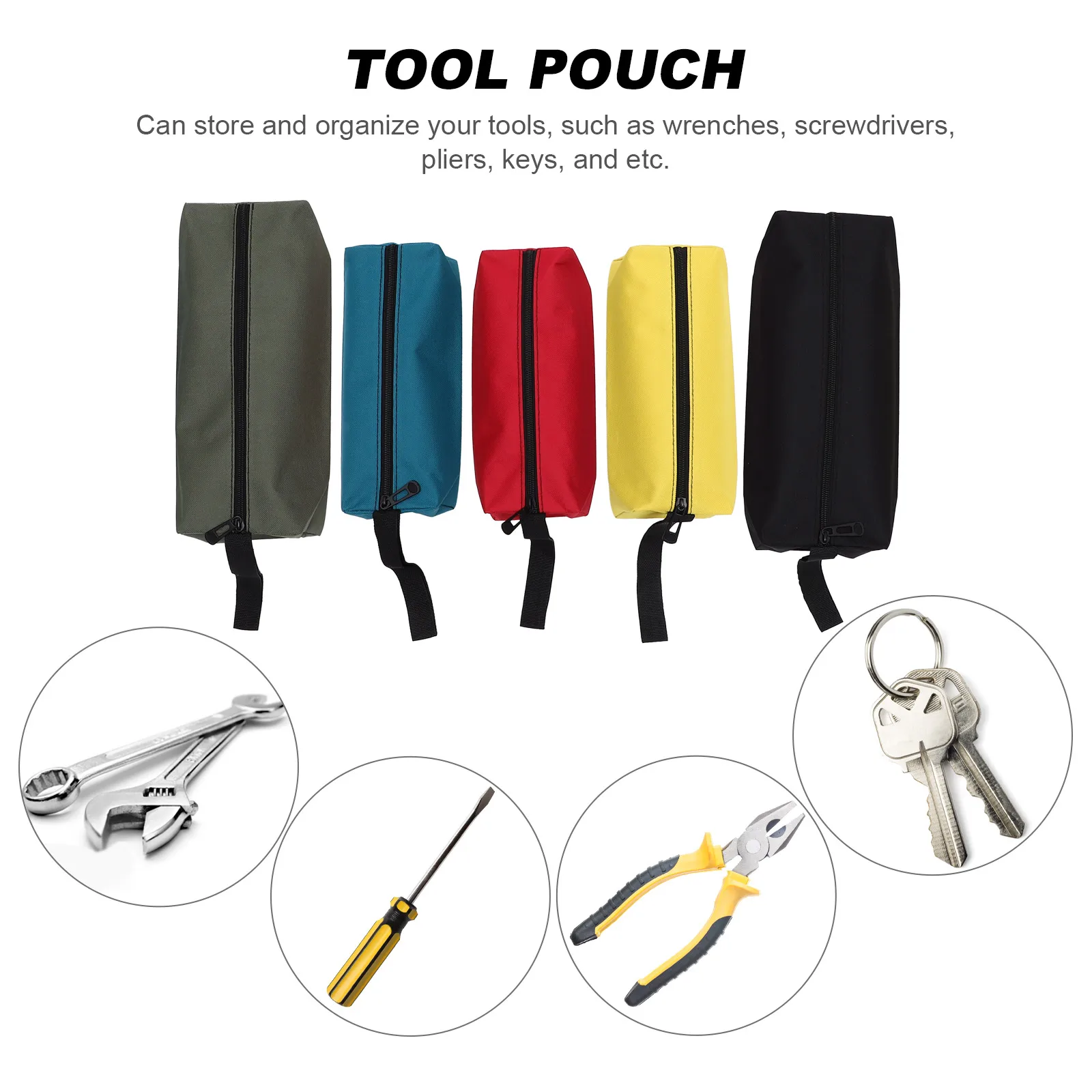 

5pcs Waterproof Tool Pouch Heavy Duty Oxford Cloth Bags Compact Storage Organizer For Hardware Small Tool Bag Multi-Purpose