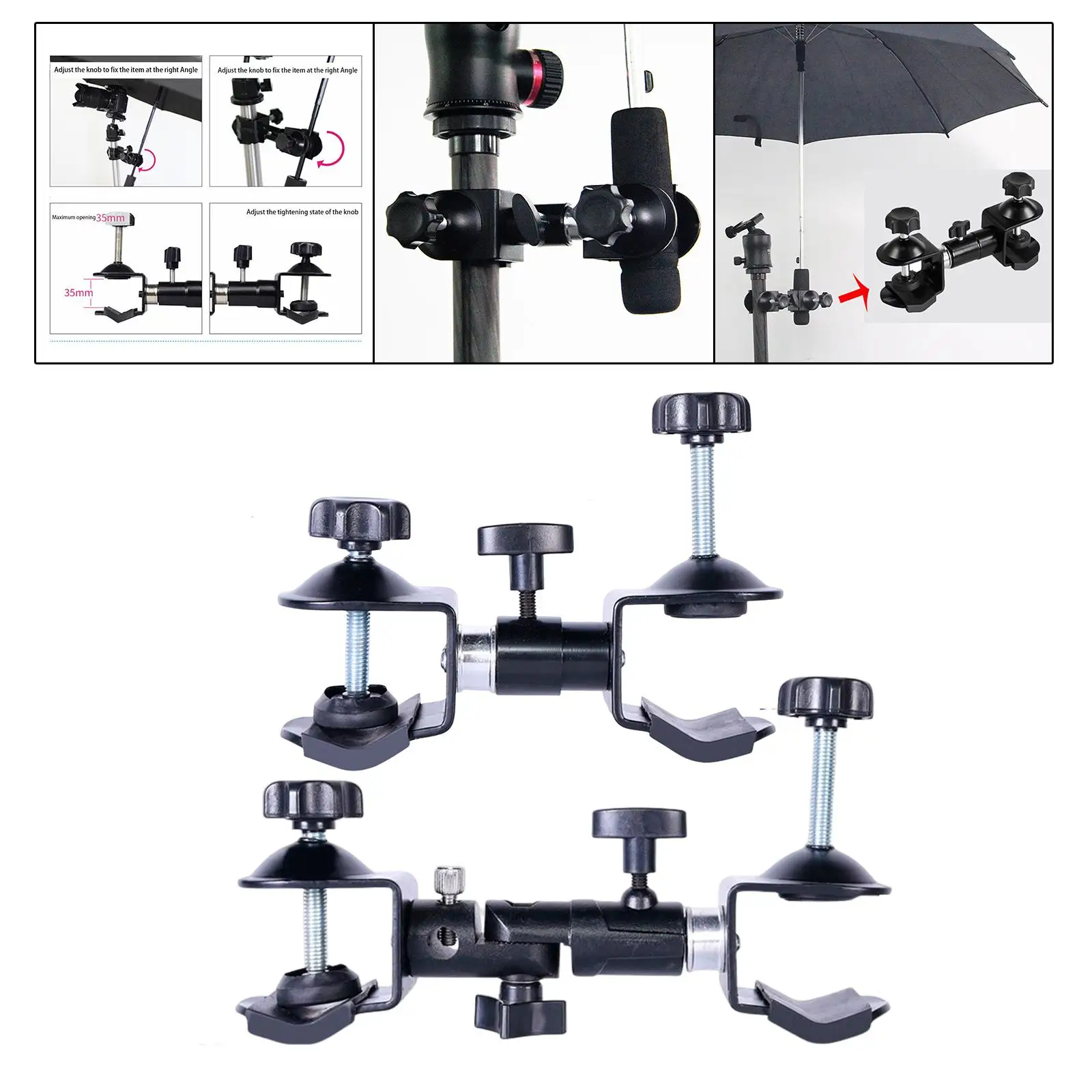 Outdoor Camera Tripod Umbrella Holder Clip Bracket Adjustable Clamp Stand Photography Accessory for Camera Accessory Parts