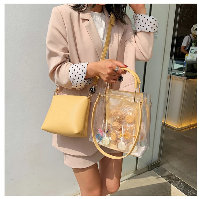 Transparent Summer Jelly Messenger Bag PVC Korean Cute Crossbody Bag Luxury Portable Shoulder Bag Fashion Western Style Handbag