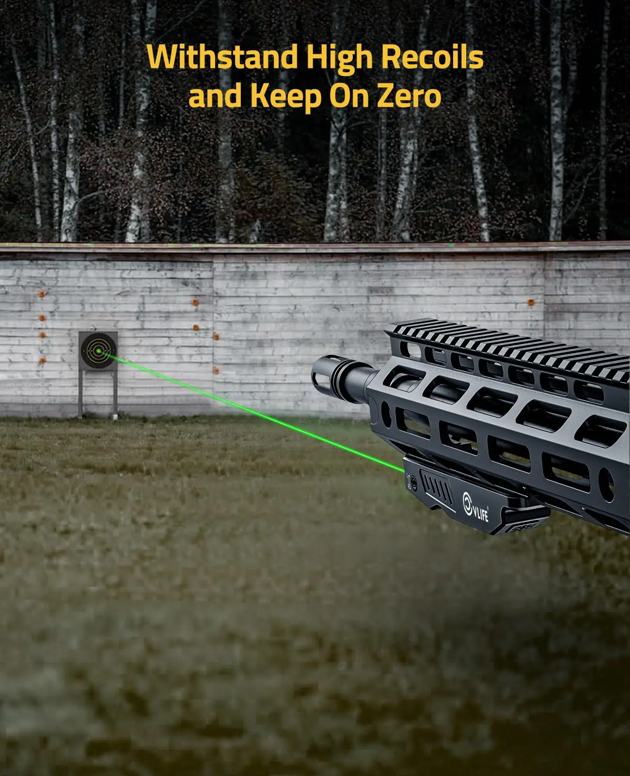 Green Laser Sight with Strobe Function For Rifle M-Lok Picatinny Rail Magnetic Rechargeable Low Profile Tactical